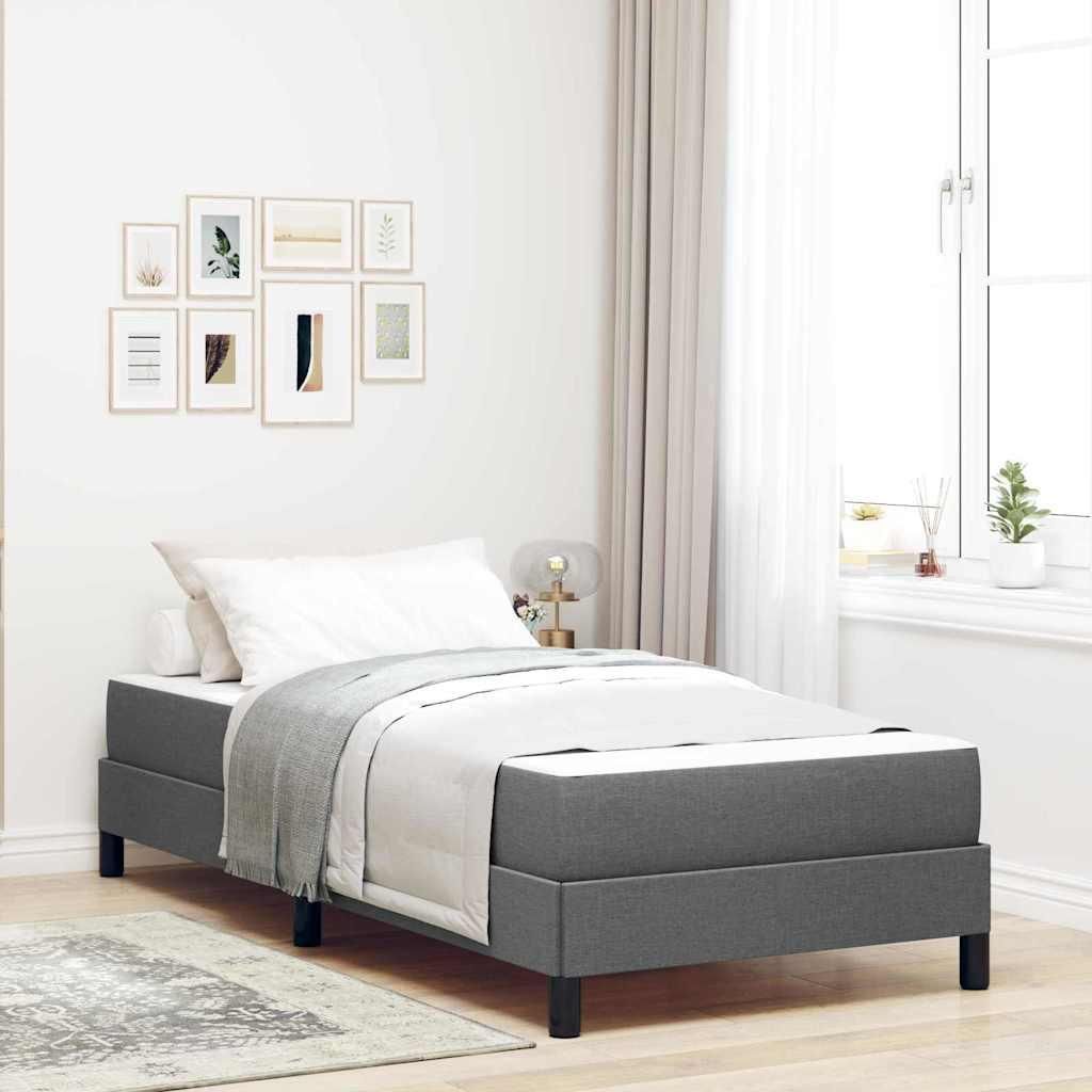 Maison Exclusive - Boxspringbett mit Matratze Dunkelgrau 90 x 190 cm Stoff