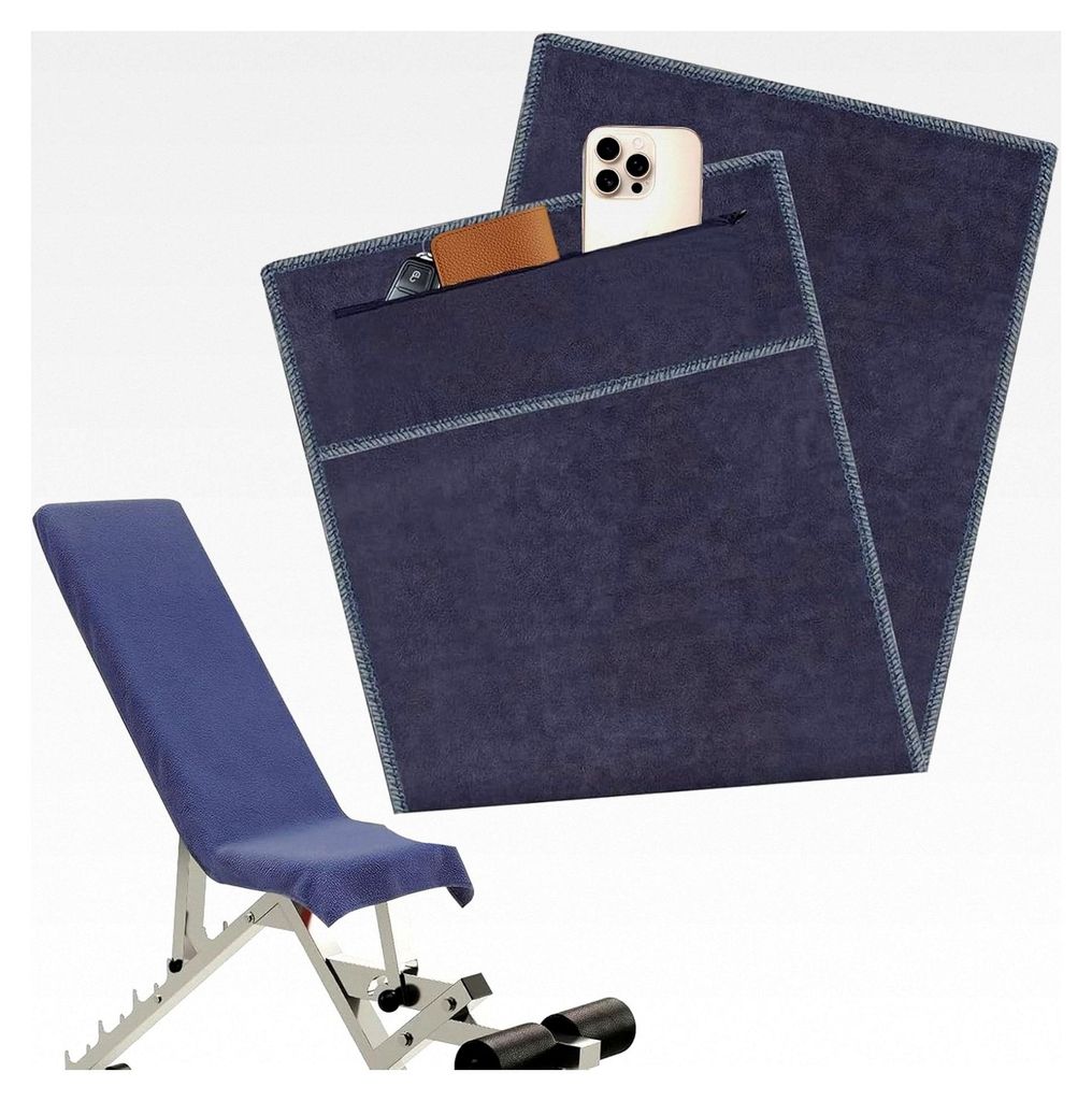 Fitnesshandtuch 120x50 cm, Sporthandtuch mit versteckter Reißverschlusstasche, saugfähiges Mikrofaserhandtuch für Fitness, Yoga, Outdoor und Tra...