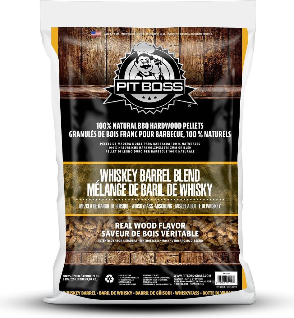 Pit Boss Whisky-Fass-Mischung aus natürlichem Hartholz, für Pellet-Grills und Smoker, 9 kg