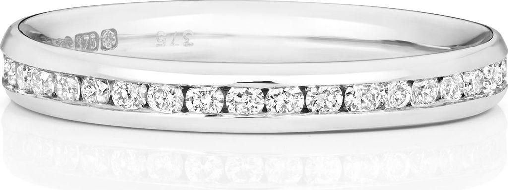 9 Karat (375) Weißgold Eternity Damen - Diamant Trauring/Ehering/Hochzeitsring Brillant-Schliff 0.49 Karat GH - SI3-I1, 55 (17.5); TRS187709KWRSO