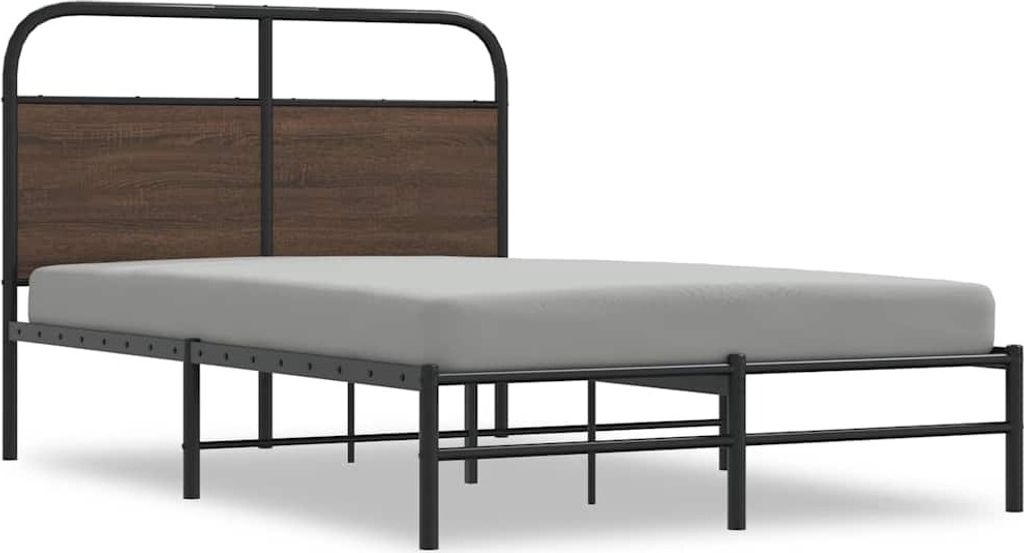 Bettgestell ohne Matratze 120x200 cm Braun Eichen-Optik
