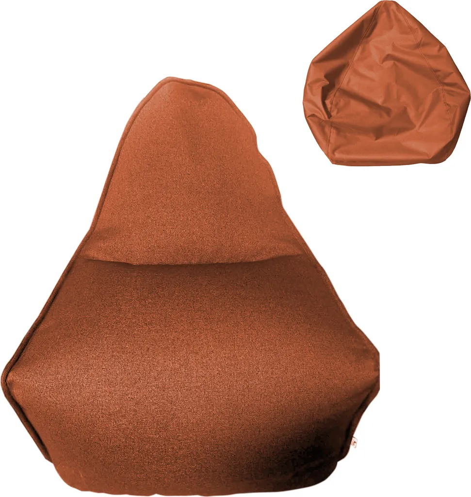 Pouf de Salon Orange pour Relaxation 70x80x90 cm Rebecca Mobili Polyester