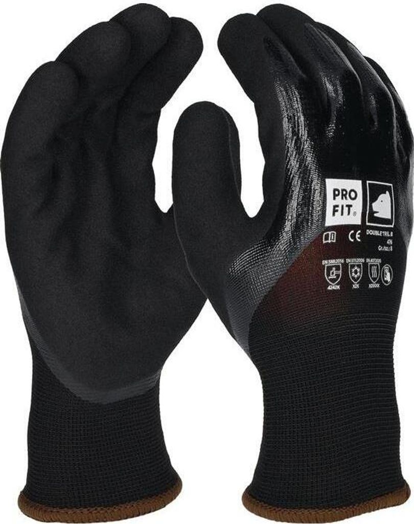 Kälteschutzhandschuh Double Tril Gr.9 schwarz/schwarz EN 388,EN 511,EN 407
