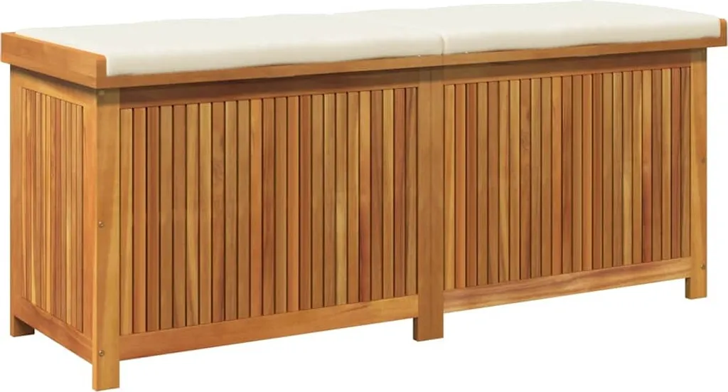 Coffre à coussins d'extérieur 150x50x60,5 cm en bois massif d'acacia