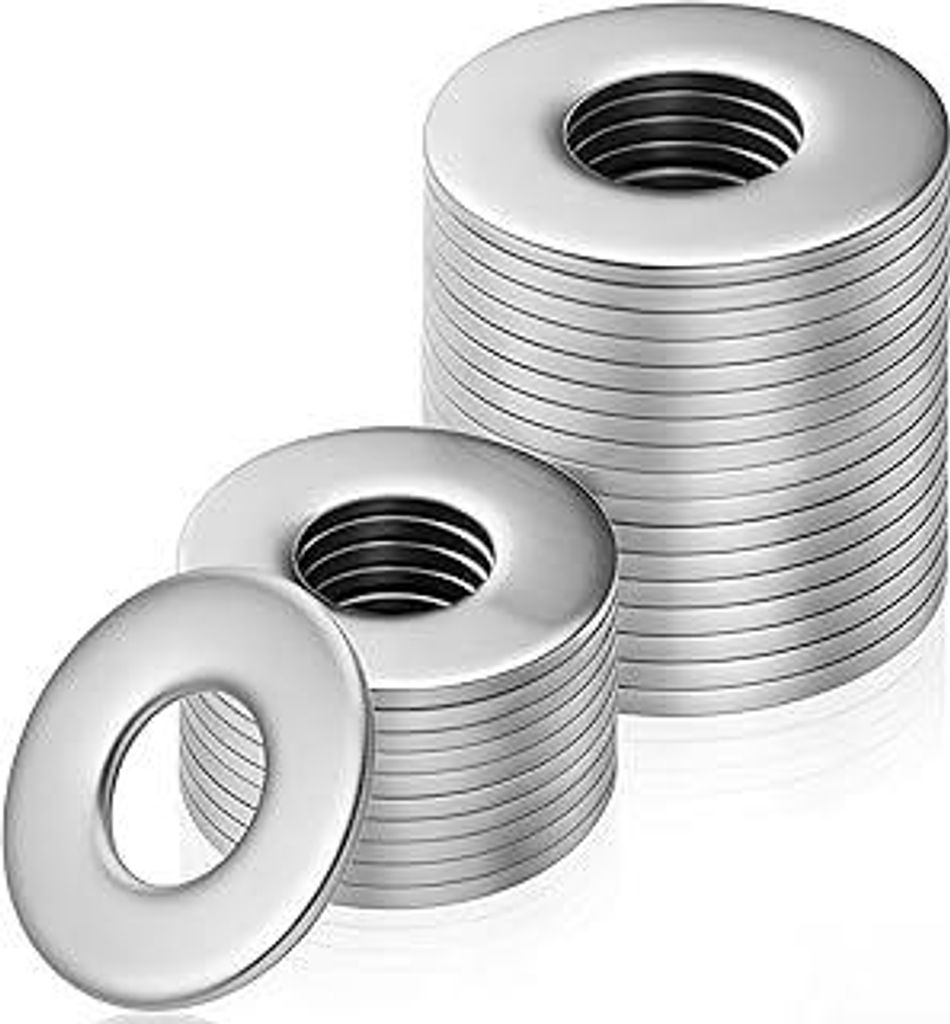NZNSML 80 Stück Unterlegscheiben M6 x 18mm Karosseriescheiben Beilagscheiben 304 Edelstahl Unterlegscheiben Runde Metallscheiben Flache Unterlegsc...