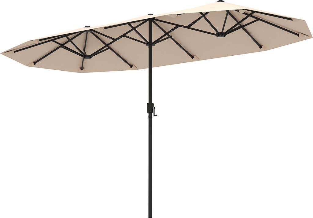 COSTWAY ombrellone doppio 380x200cm con manovella e 12 Immagine del prodotto 