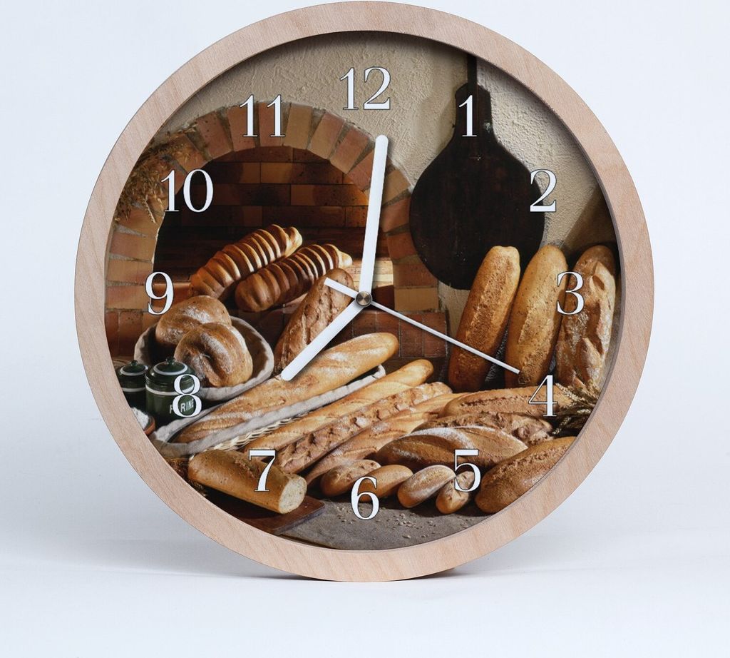 Holzuhr 30fi cm wanduhr - Brot Küche
