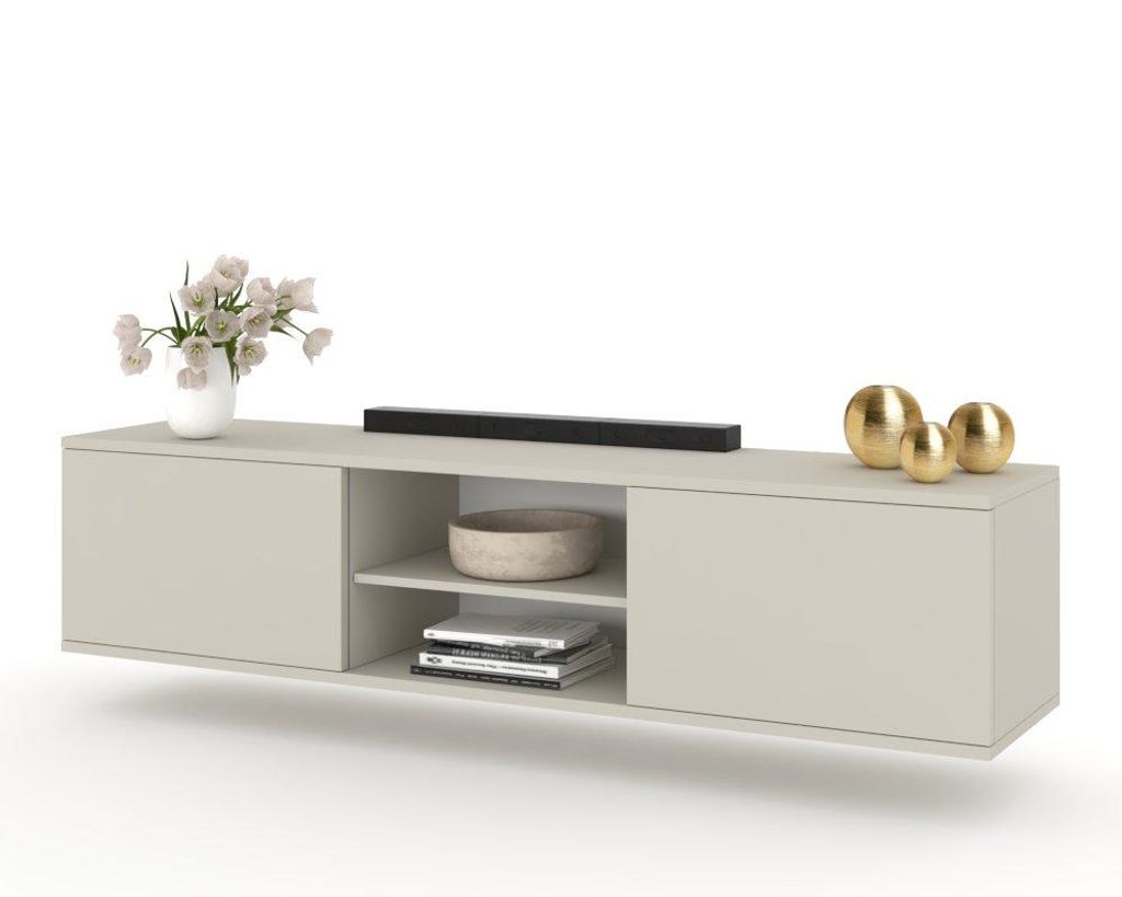 Fernsehschrank TV-Lowboard KING HÄNGEND Cashmere/Cashmere Produktbild 