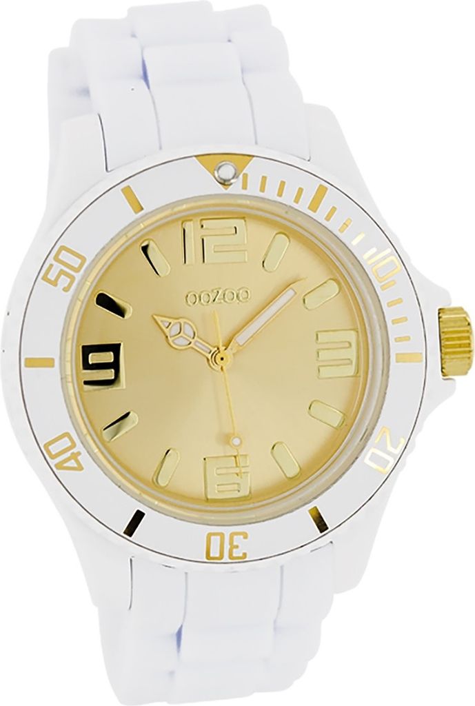 Oozoo Silikon Damen Uhr matt Analog Quarzuhr Armband weiß Produktbild 