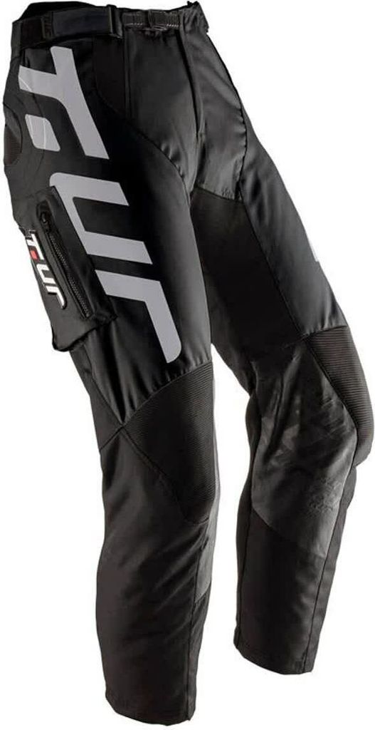 T.UR p-three schwarze weiße Enduro-Hose mit herausnehmbarer Innenausstattung größe M