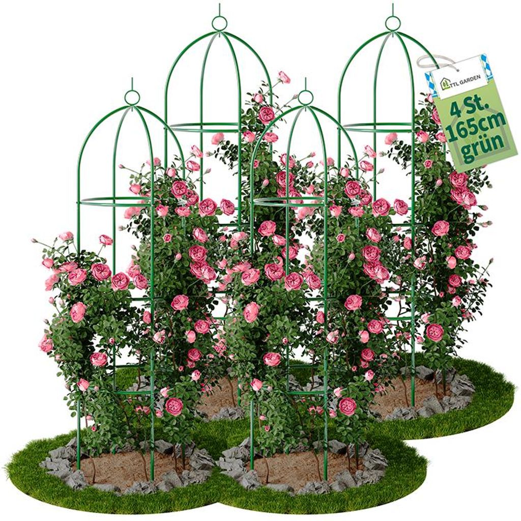 TTL GARDEN Rankhilfe Obelisk L 165x40cm grün 4er Set – Produktbild 