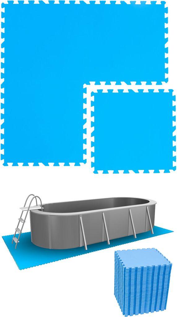 13,1 m² Poolunterlage - 56 EVA Matten 50x50 Pool Unterlage - Unterlegmatten Set