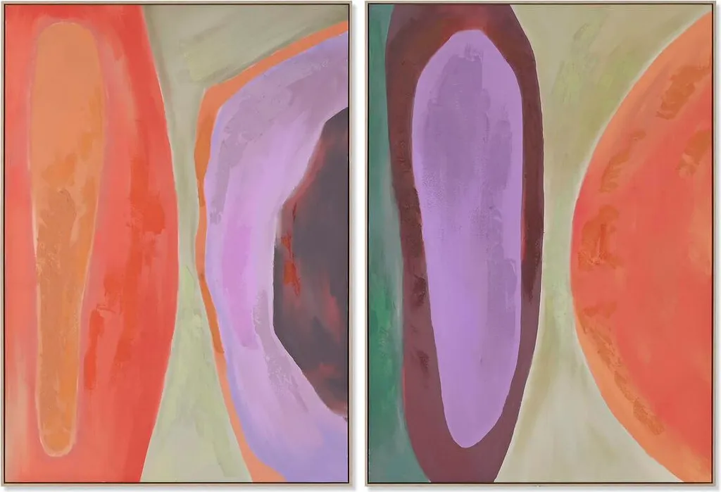 Tableau ESPRIT Modern Urban Orange et Violet 100x140 cm Set de 2 Pièces