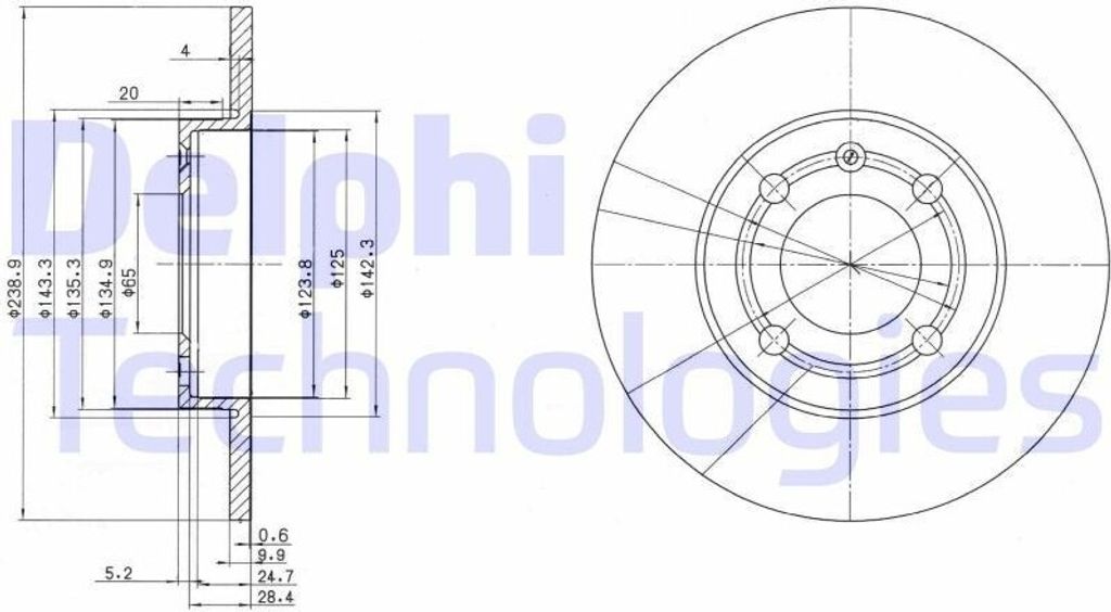 2x DELPHI Bremsscheibe BG2911 für VW POLO (6N2) Polo Produktbild 