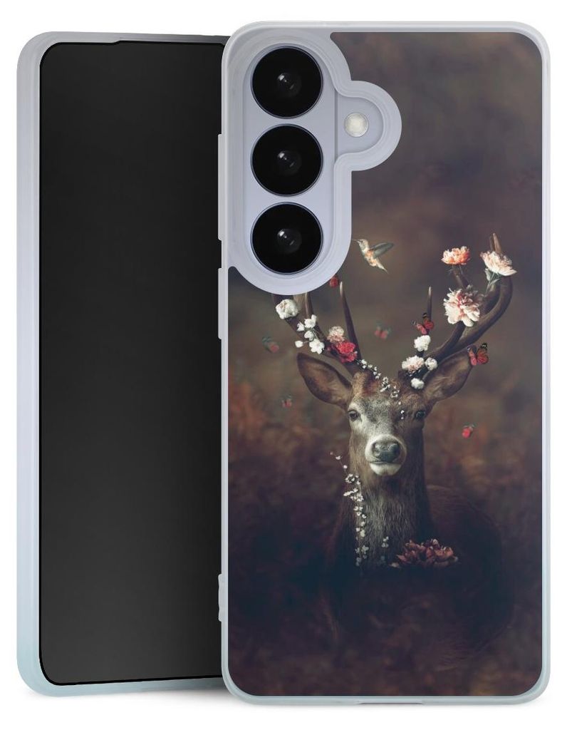 DeinDesign Handyhülle für Samsung Galaxy S26 Silikon Hülle Case Smartphone Schutzhülle Blumen Rehe Rentier