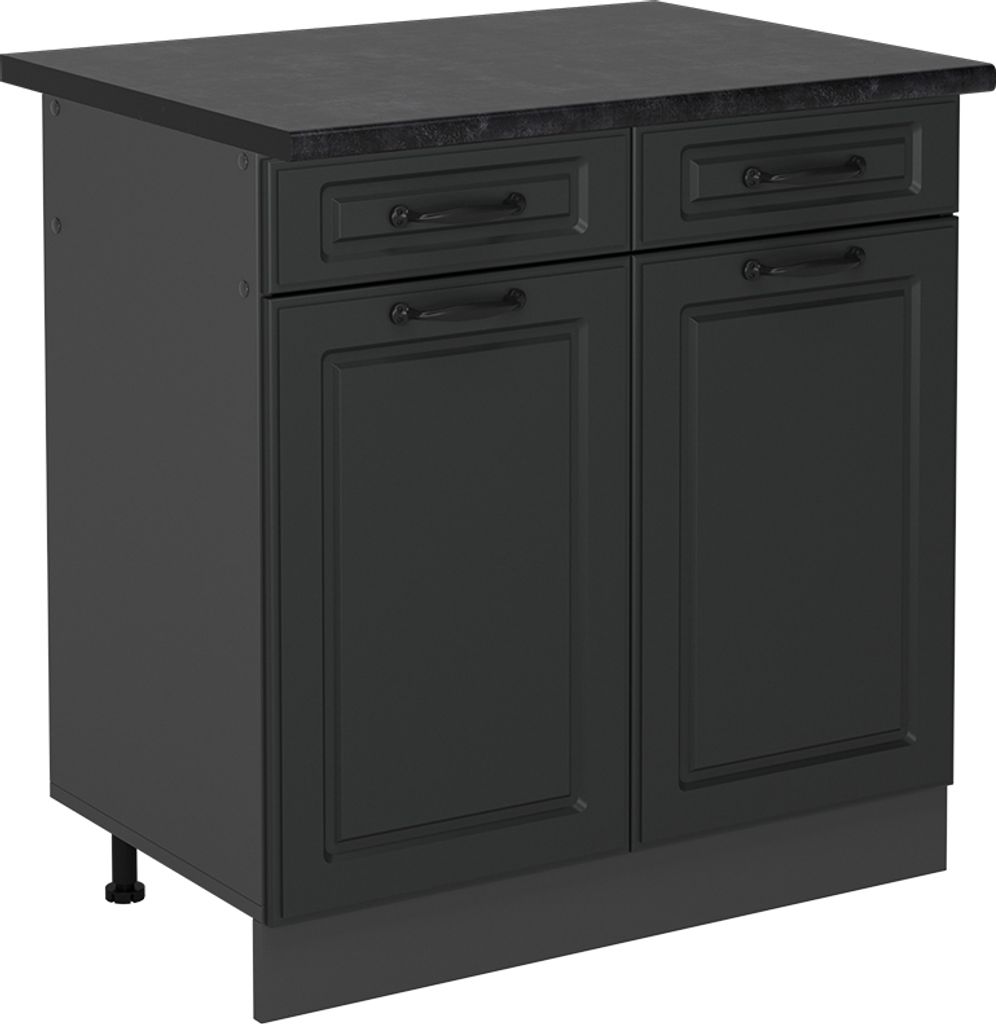 Küchenunterschrank Vicco R-Line Anthrazit Landhaus 80 cm , AP Anthrazit, Model 54076