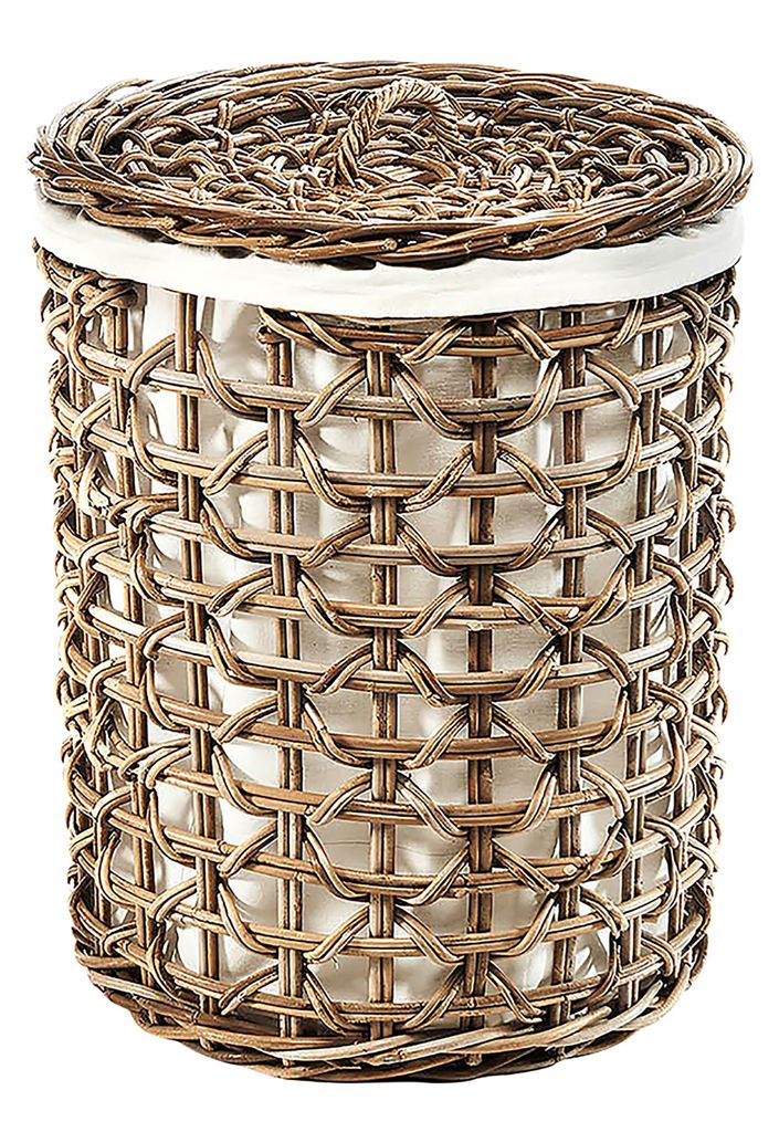 Kobolo Wäschekorb PLAIT 50x50x64cm aus Rattan Kubu grey - Aufbewahrungskorb Sortierer Wäschesack Wäschebehälter Laundry bin basket Körbe Wäsc...