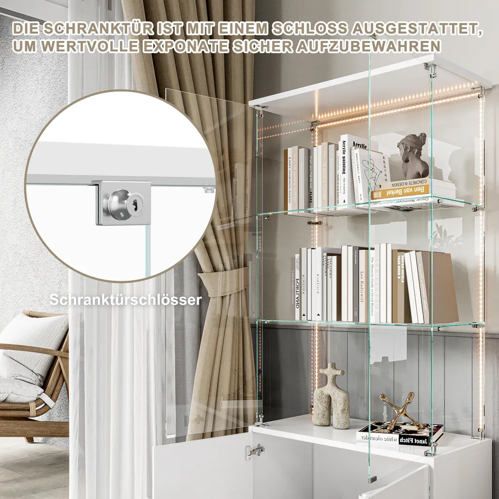 Vitrine éclairée blanche ProximaX - Solution rangement et exposition collections