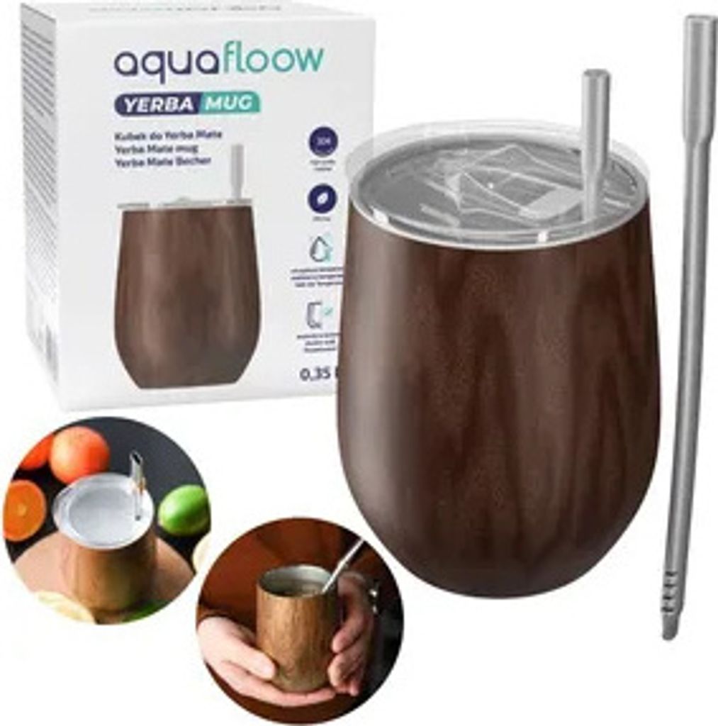 Hrnček Aquafloow Yerba Mate 355 ml z nehrdzavejúcej ocele, Obrázok produktu 