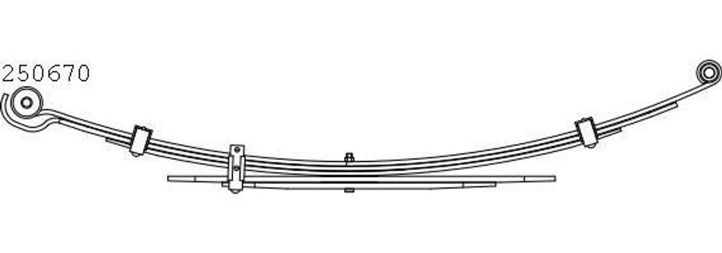 CS Germany 10.250.670.00 Blattfedern für TOYOTA HILUX Pick-up (GUN1) Hinten 700/700mm