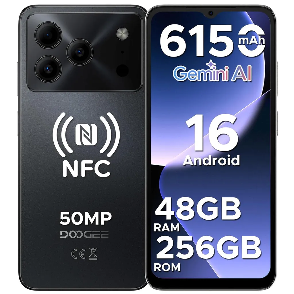 DOOGEE NOTE56 Plus Smartphone 4G Android 16 avec 48Go RAM et 256Go ROM