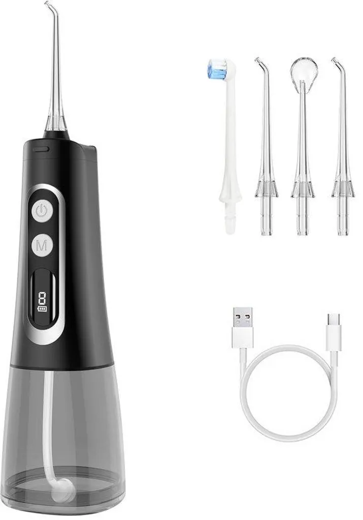 Jet dentaire sans fil avec 9 modes de pression jet d'eau noir 300ml