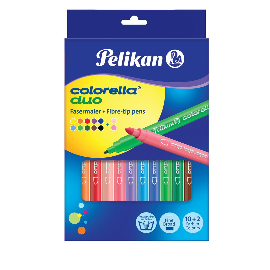Pelikan Fasermaler Colorella Duo dick+dünn C407/12 10Stifte Image du produit 