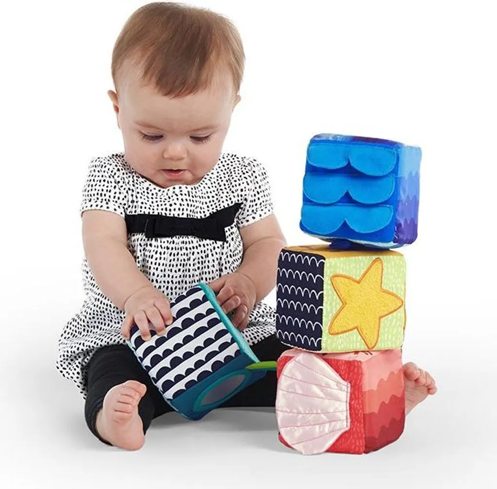 Cubes d'Éveil Souples pour Bébé : Jouets de Dentition et Construction