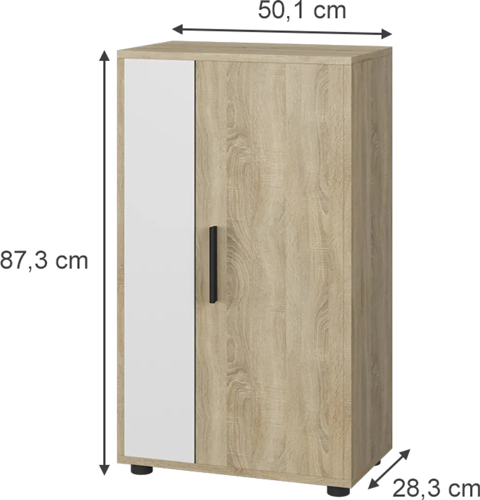 Commode Compacte Vicco Berno Sonoma 87cm : Solution Rangement Petits Espaces