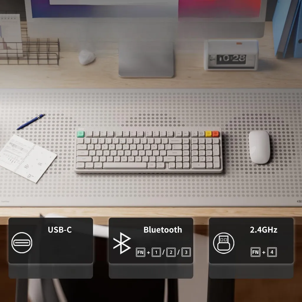 Clavier mécanique NuPhy Node 100 sans fil ANSI US Bluetooth Blanc