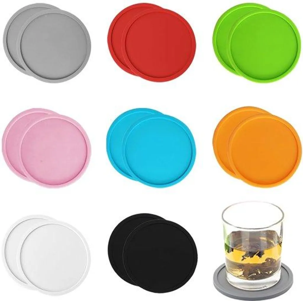 Dessous de verre silicone anti-tâches, protège table chaleur et humidité