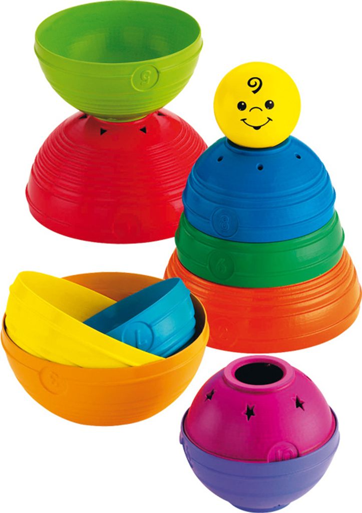 Chicco Tower Rings 2-in-1, jouet empilable pour enfants, formes et chevilles à associer, textures différentes, 6-36 mois