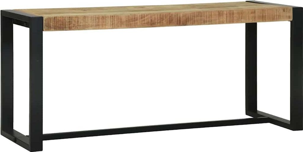 Geräumige Flurbank aus massivem Mangoholz mit Stauraum, 100x35x45 cm