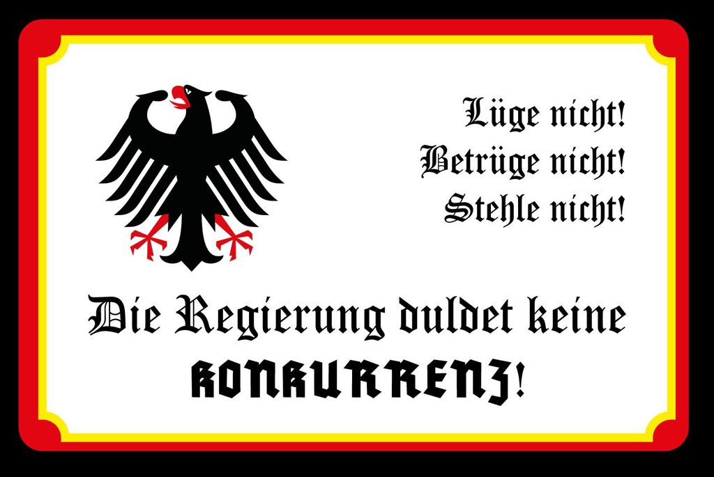 vianmo Blechschild 20x30 cm Regierung konkurrenz
