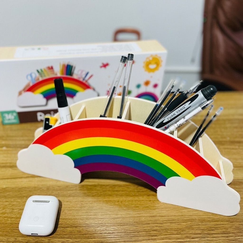 Schreibtisch-Organisator Desk Tidy Pen Holder Multifunktions-Organizer Regenbogen NEW