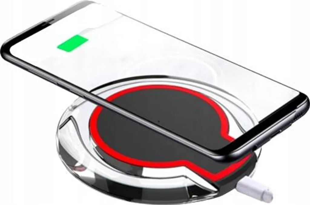 Station de charge sans fil Qi ronde pour smartphone Android et iPhone