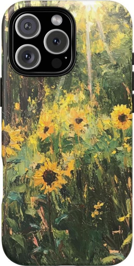 Sonnenblumen im Wald – Hülle Kompatibel mit iPhone 16 Pro Max