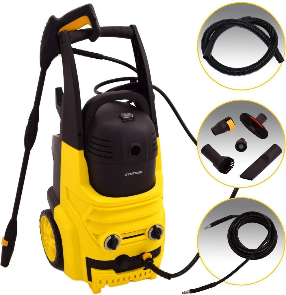 Syntrox Germany Hochdruckreiniger mit Industriesauger 2500W 165 Bar