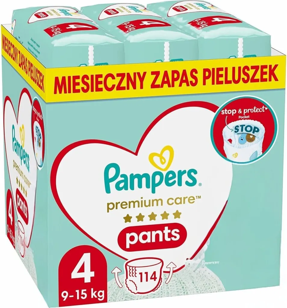 Couches jetables Pampers Pants Taille 4 Format 114 culottes bébé 9-15kg
