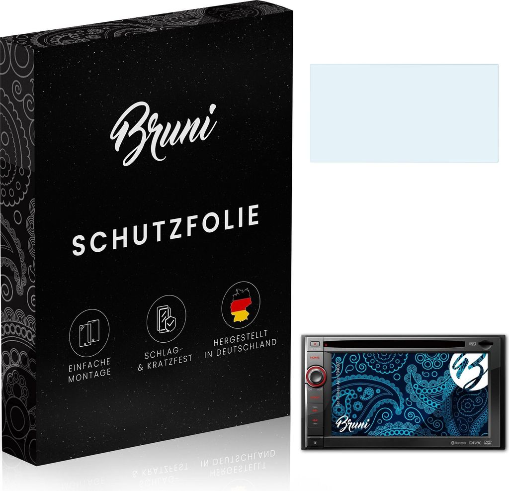 Bruni Basics-Clear 2x Schutzfolie kompatibel mit Pioneer Avic-F940BT Folie