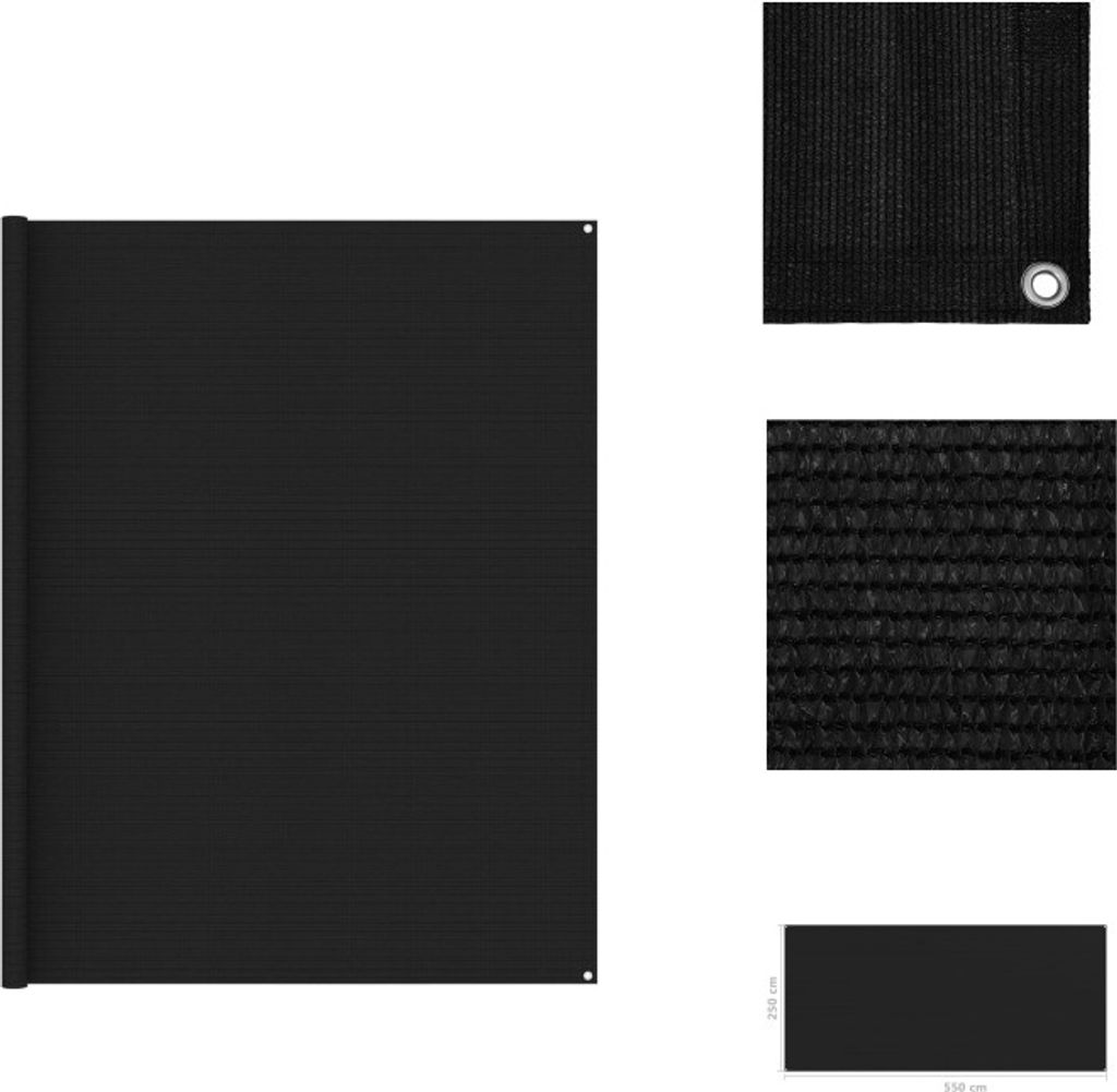 vidaXL Zeltteppich 250x550 cm Schwarz - Zeltzubehör