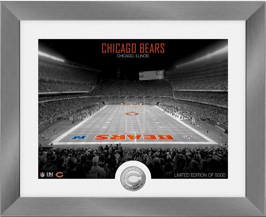 Chicago Bears NFL Stadion Silber Coin Bild 40x33cm