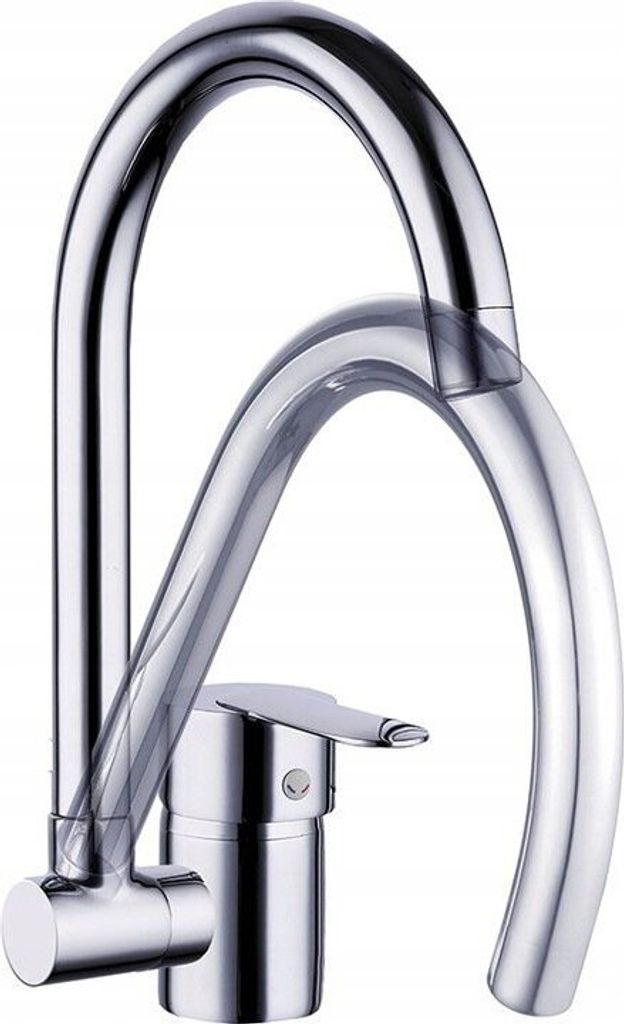 Design Spültischarmatur stehend mit kippbarem U-Auslauf Chrom