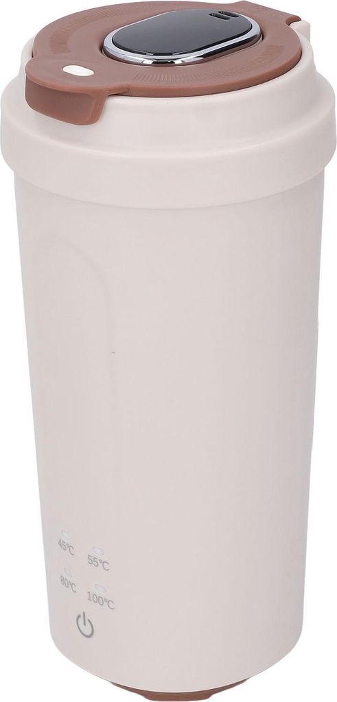 Tragbarer elektrischer Wasserkocher aus Edelstahl, 500 ml, 300 W, Reise-Mini-Wärmwasser-Isolierflasche für Tee, Kaffee, Milch
