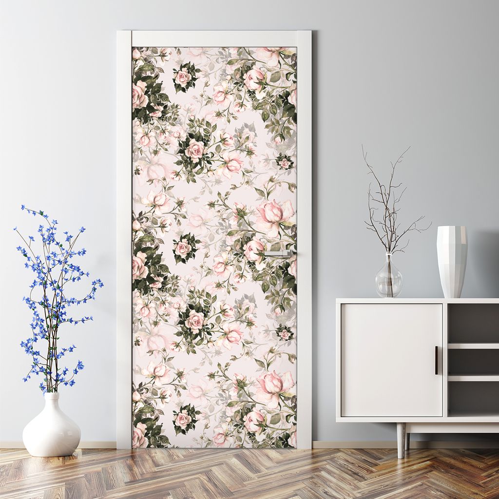 Dekorative Abnehmbarer Wandsticker Tapete Türtapete selbstklebend Helle Pastell Rose 77 x 200 cm