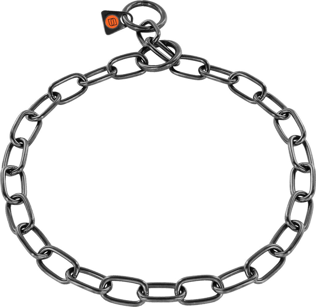 Hundehalsband Hs Sprenger Schwarz 4 mm Verbindungen Halblang 74 cm
