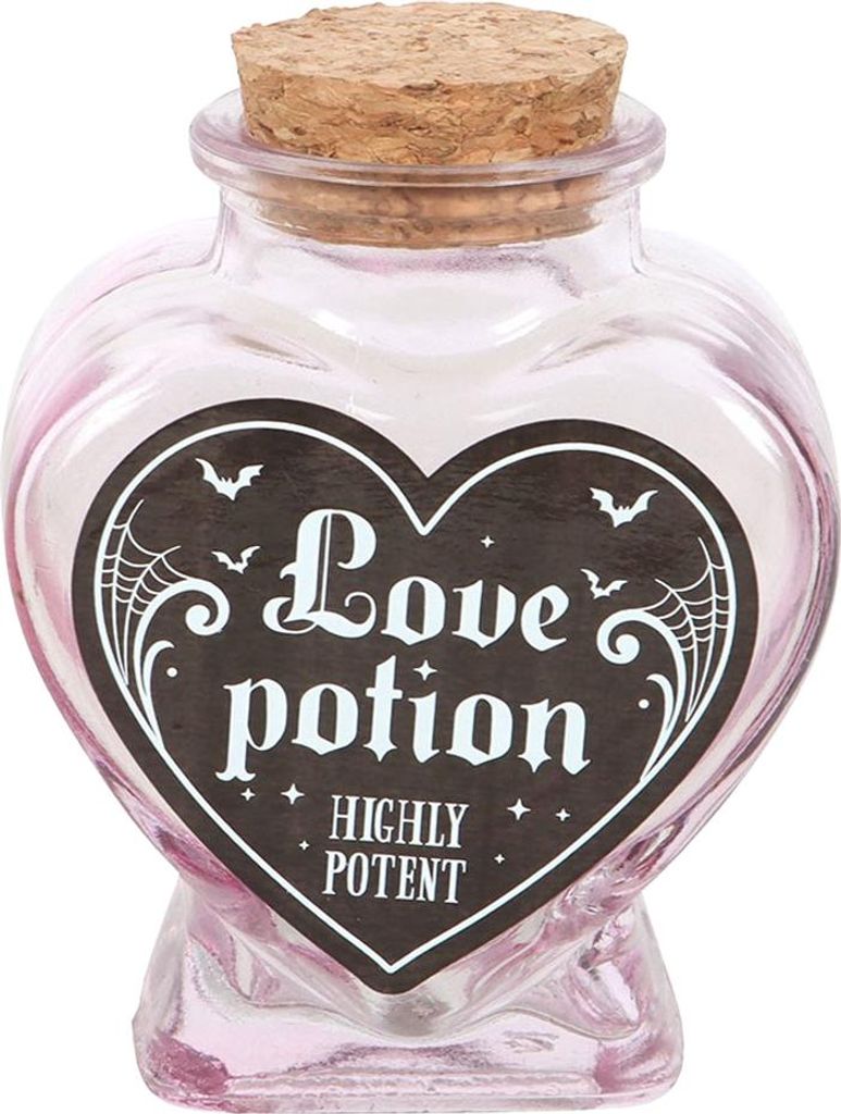 Something Different - Flasche "Love Potion", Glas, Herz SD10192 (Einheitsgröße) (Pink)