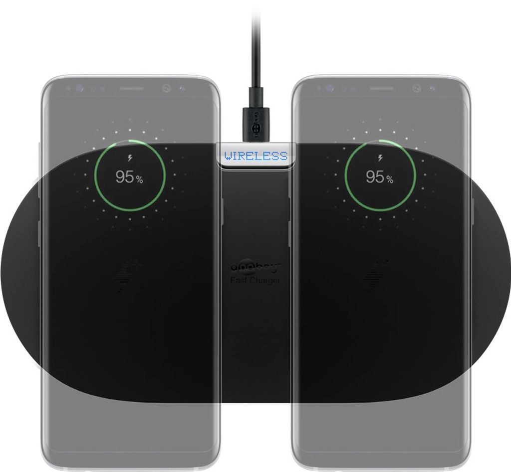 Goobay Kabellose Dual-Schnellladematte 10 W (schwarz) Produktbild 