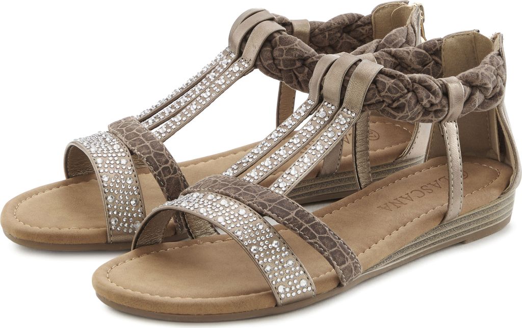 LASCANA Sandale taupe Größe 39