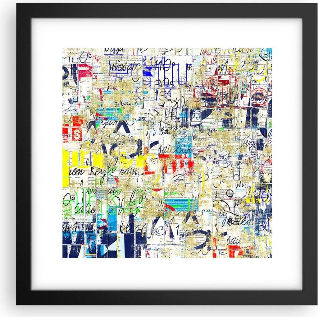 Gerahmtes Poster - Schwarzer Rahmen - Straße Graffiti Wand Wandmalerei - 30x30 cm - Wand Bild - Wanddeko - Wandbilder - Wandposter - Bilderrahmen ...